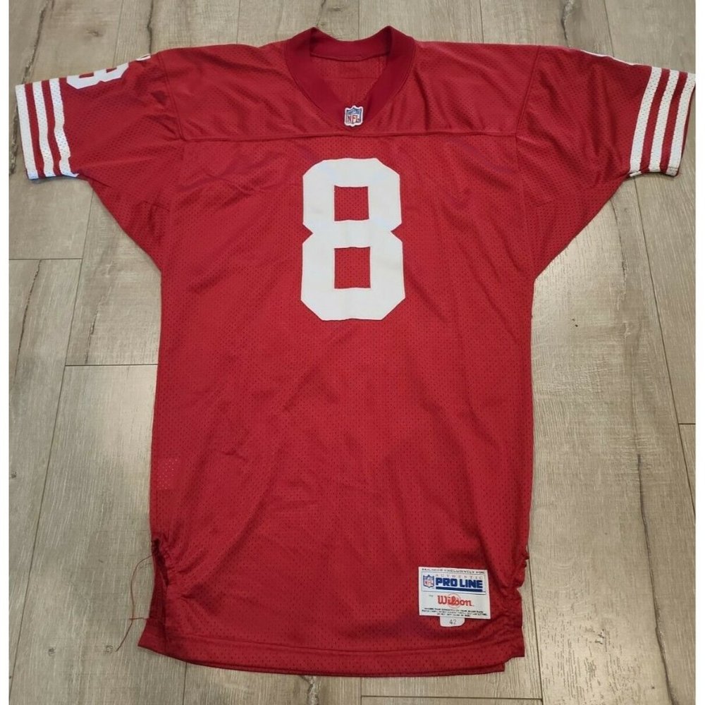 Authentic Game 1993 San Francisco 49ers Steve Young Red Jersey Old Wilson 42 - Picture 3 of 9